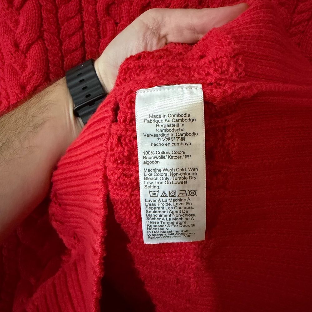 J. Crew Classic Red Cable Knit Sweater - Picture 4 of 5
